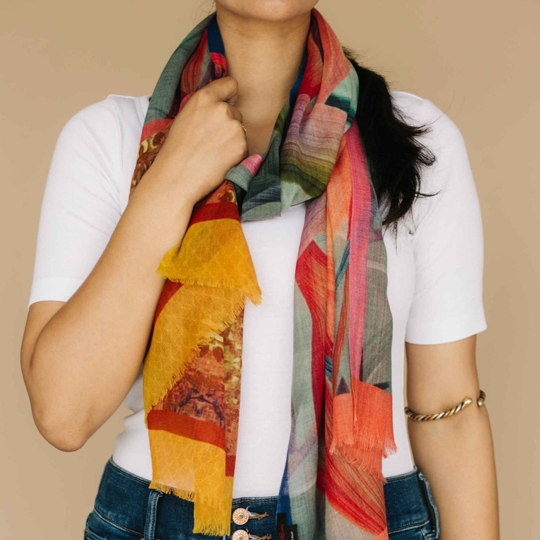 Embrace Colorful Spring Pure Wool Scarf - Best Scarves in USA for Embrace Journey Within