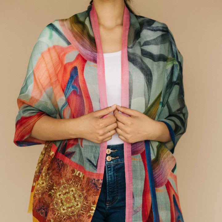 Embrace Colorful Spring Pure Wool Scarf - Best Scarves in USA for Embrace Journey Within