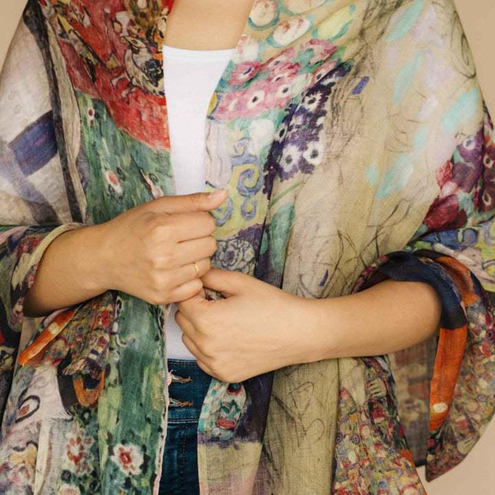 Embrace Vibrant You Multi-Hue Pure Wool Shawl Scarf - Best scarves in USA for Embrace journey within