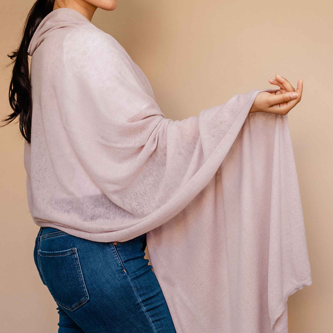 Embrace Lovable Lavender Purple Knitted Lambswool Shawl Wrap - Best Meditation Wrap in USA for Embrace Journey Within
