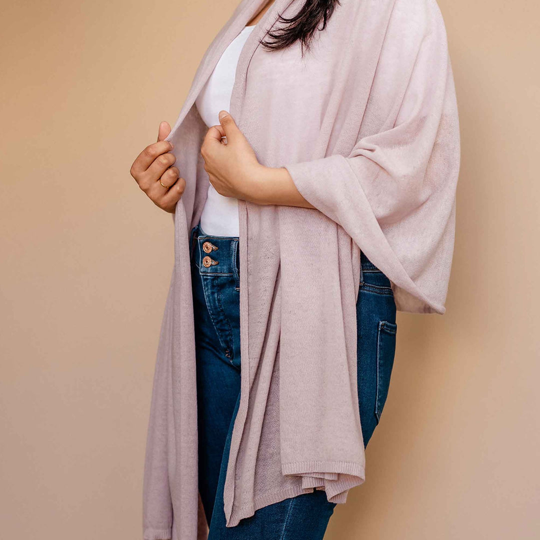 Embrace Lovable Lavender Purple Knitted Lambswool Shawl Wrap - Best Meditation Wrap in USA for Embrace Journey Within