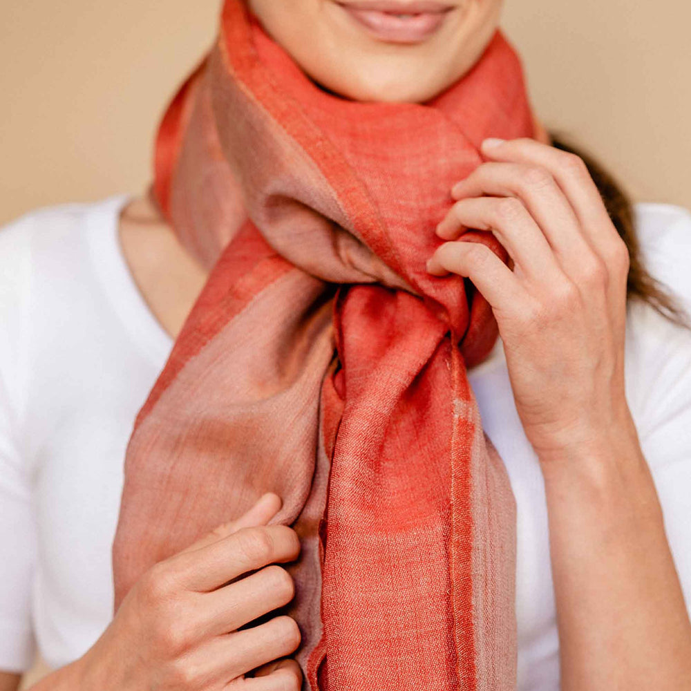 Embrace Beloved Gold Red Pure Wool Shawl Wrap - Best Meditation Wraps in USA for Embrace Journey Within