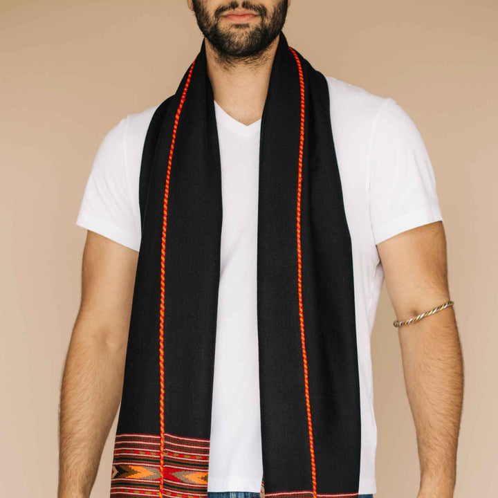 Embrace Powerful Black Pure Wool Shawl Wrap - Best Meditation Wrap in USA for Embrace Journey Within