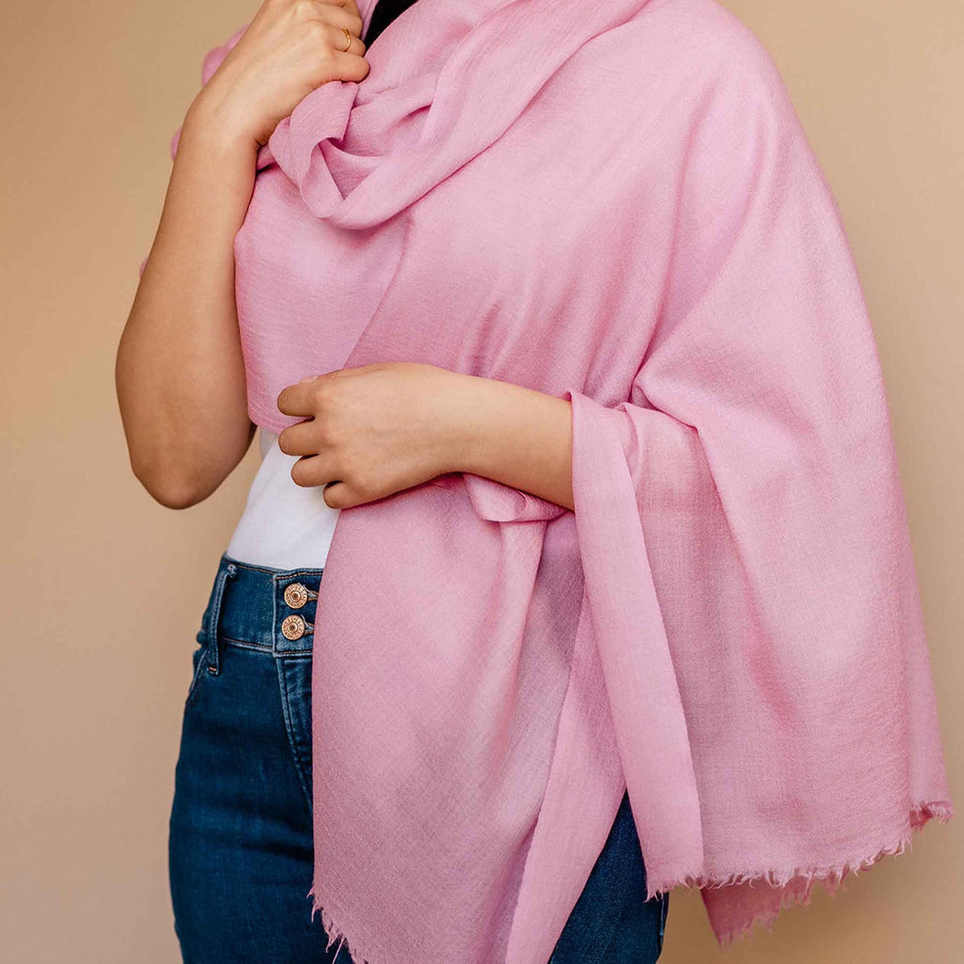 Embrace Pure Joy Pink Wool Shawl Wrap - Best Meditation Wrap in USA for Embrace Journey Within