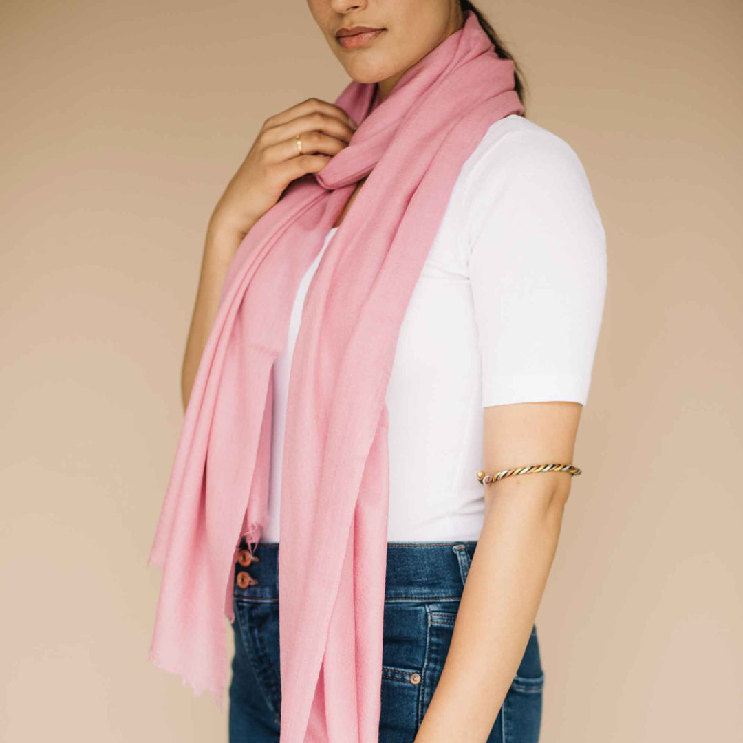 Embrace Pure Joy Pink Wool Shawl Wrap - Best Meditation Wrap in USA for Embrace Journey Within