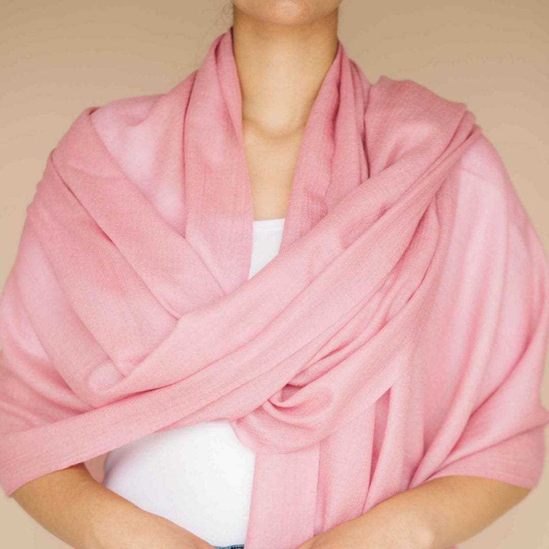 Embrace Pure Joy Pink Wool Shawl Wrap - Best Meditation Wrap in USA for Embrace Journey Within